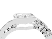 Heart-Shaped Bezel Bypass Engagement Ring Setting | Round Side Stones | White Gold
