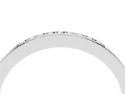 Round Lab-Grown Diamond Low Profile Pavé Wedding Band | Three-Quarter Eternity | Sterling Silver