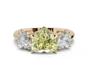 Heart-Shaped 3 Stone Engagement Ring Setting for a Fancy Yellow Lab-Grown Diamond | Yellow Gold - Design NV-24895