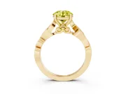 Round Vine Engagement Ring Setting for a Fancy Yellow Lab-Grown Diamond | Yellow Gold
