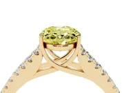 Oval Graduated Split Shank Engagement Ring Setting for a Fancy Yellow Lab-Grown Diamond | Yellow Gold