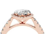 Heart-Shaped Halo Pavé Engagement Ring Setting | Single Row Shoulders | Rose Gold