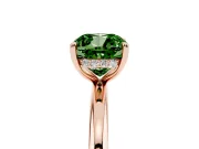 Cushion Cut Hidden Halo Ring Setting for a Fancy Green Lab-Grown Diamond | Rose Gold