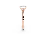 Radiant Cut Twisted Pave Engagement Ring Setting | Ribbon Band | Rose Gold