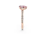 Pear-Shaped Hidden Halo Engagement Ring Setting for a Fancy Pink Lab-Grown Diamond | Rose Gold