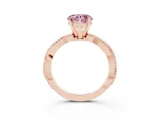 Heart-Shaped Twisted Engagement Ring Setting for a Fancy Pink Lab-Grown Diamond | Beaded Twist | Rose Gold