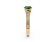 Round Pave Split Shank Engagement Ring Setting for a Fancy Green Lab-Grown Diamond | Double Claw Prongs | Yellow Gold