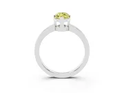 Fancy Yellow Marquise Cut Diamond Solitaire Ring Set in Silver with Prong Head and Smooth Polished Band