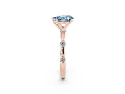Pear-Shaped Bar Set Engagement Ring Setting for a Fancy Blue Lab-Grown Diamond | Rose Gold