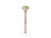 Round Hidden Halo Engagement Ring Setting for a Fancy Yellow Lab-Grown Diamond | Pavé Band | Rose Gold