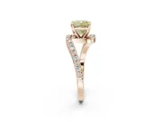 Cushion Cut Bypass Pavé Engagement Ring Setting for a Fancy Yellow Lab-Grown Diamond | Rose Gold