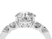 Round Five Stone Engagement Ring Setting | Prong-Set Side Stones | Platinum