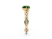 Heart-Shaped Twisted Infinity Engagement Ring Setting for a Fancy Green Lab-Grown Diamond | Yellow Gold