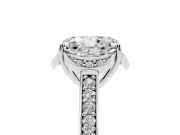 Radiant Cut Floral Pavé Engagement Ring Setting | Petal Accents | Sterling Silver