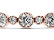Round Lab-Grown Diamond Alternating Bezel Tennis Bracelet | Large and Small Stones | Rose Gold