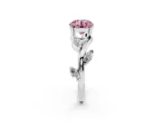 Round Twisted Vine Engagement Ring Setting for a Fancy Pink Lab-Grown Diamond | Sterling Silver
