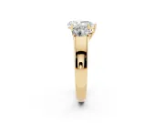 Pear-Shaped Three Stone Engagement Ring Setting | Touching Side Stones | Yellow Gold