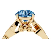 Round Vine Engagement Ring Setting for a Fancy Blue Lab-Grown Diamond | Yellow Gold