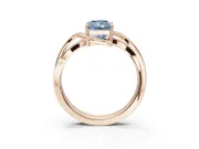 Radiant Cut Bypass Solitaire Engagement Ring Setting for a Fancy Blue Lab-Grown Diamond | Pavé Strands | Rose Gold