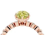 Marquise Beaded Solitaire Engagement Ring Setting for a Fancy Yellow Lab-Grown Diamond | Rose Gold