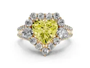 Heart-Shaped Halo Engagement Ring Setting for a Fancy Yellow Lab-Grown Diamond | Yellow Gold - Design NV-24738