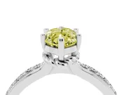 Marquise Channel Set Engagement Ring Setting for a Fancy Yellow Lab-Grown Diamond | Rope Collar | White Gold