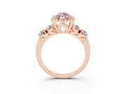 Marquise Floral Engagement Ring Setting for a Fancy Pink Lab-Grown Diamond | Petal Frame | Rose Gold