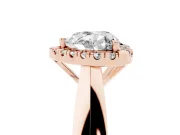 Heart-Shaped Halo Engagement Ring Setting | Square Profile Band | Rose Gold