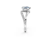 Pear-Shaped Bypass Pavé Engagement Ring Setting for a Fancy Blue Lab-Grown Diamond | White Gold