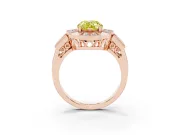 Pear-Shaped Milgrain Sectioned Halo Engagement Ring Setting for a Fancy Yellow Lab-Grown Diamond | Rose Gold