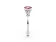 Princess Cut 3-Stone Engagement Ring Setting for a Fancy Pink Lab-Grown Diamond | Platinum