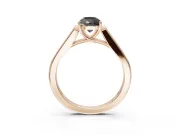 Pear-Shaped Cathedral Solitaire Engagement Ring Setting for a Black Center | Rose Gold