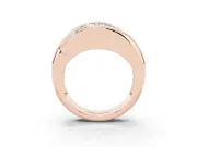 Princess Cut Diamond Channel-Set Crossover Ring Set in Rose gold