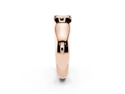 Princess Cut Half Bezel Solitaire Engagement Ring Setting | Wide Band | Rose Gold