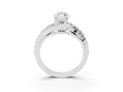 Marquise Bypass Pavé Engagement Ring Setting | Marquise and Pear Accents | Platinum