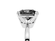 Fancy Black Radiant Cut Diamond Solitaire Engagement Ring Set in Platinum with Slim Tapered Solitaire Band