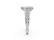 Heart-Shaped Halo Engagement Ring Setting for a Fancy Blue Lab-Grown Diamond | Graduated Channel Band | White Gold
