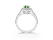 Pear-Shaped Double Halo Engagement Ring Setting for a Fancy Green Lab-Grown Diamond | Sterling Silver