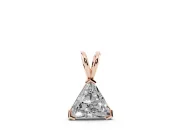 Trillion Lab-Grown Diamond Solitaire Pendant Necklace | V-Tip Corners | Rose Gold