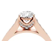 Pear-Shaped Graduated Pavé Solitaire Engagement Ring Setting | Wide Pavé Row Band | Rose Gold