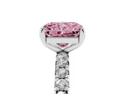 Radiant Cut Pavé Engagement Ring Setting for a Fancy Pink Lab-Grown Diamond | White Gold
