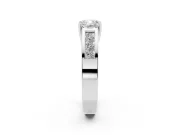 Cushion Cut Channel-Set Engagement Ring Setting | Princess Side Stones | Platinum