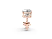 Round Cut Diamond Solitaire Stud Earrings Set in Rose gold with Basket Setting