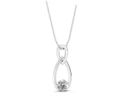 Round Lab-Grown Diamond Solitaire Infinity Pendant Necklace | Upright Loop | Sterling Silver