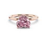 Heart-Shaped Hidden Halo Ring Setting for a Fancy Pink Lab-Grown Diamond | Rose Gold