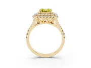 Asscher Cut Halo Split Shank Engagement Ring Setting for a Fancy Yellow Lab-Grown Diamond | Yellow Gold