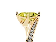 Fancy Yellow Asscher Cut Diamond Solitaire Ring Set in Yellow gold with Intertwined Pavé Twist Band