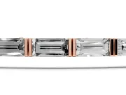 Baguette Lab-Grown Diamond Bar Set Tennis Bracelet | Double Bar Spacers | Rose Gold