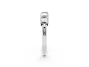 Emerald Cut Diamond Half Eternity Band Set in Silver with Prong Setting
