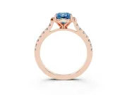 Radiant Cut Floral Petal Engagement Ring Setting for a Fancy Blue Lab-Grown Diamond | Petal Accents | Rose Gold